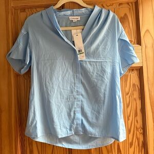 Calvin Klein Women's Light Blue Top